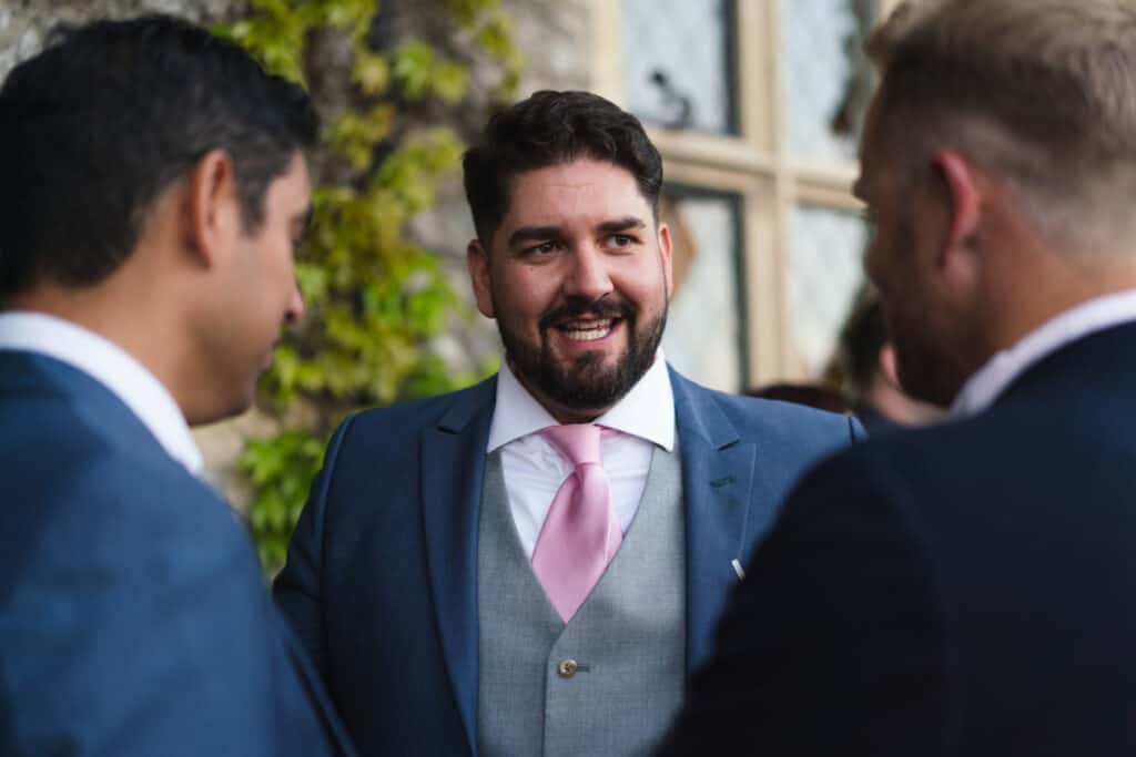 Groomsman at wedding reception