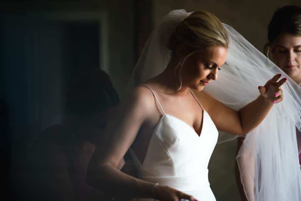 Beautiful bride with veil