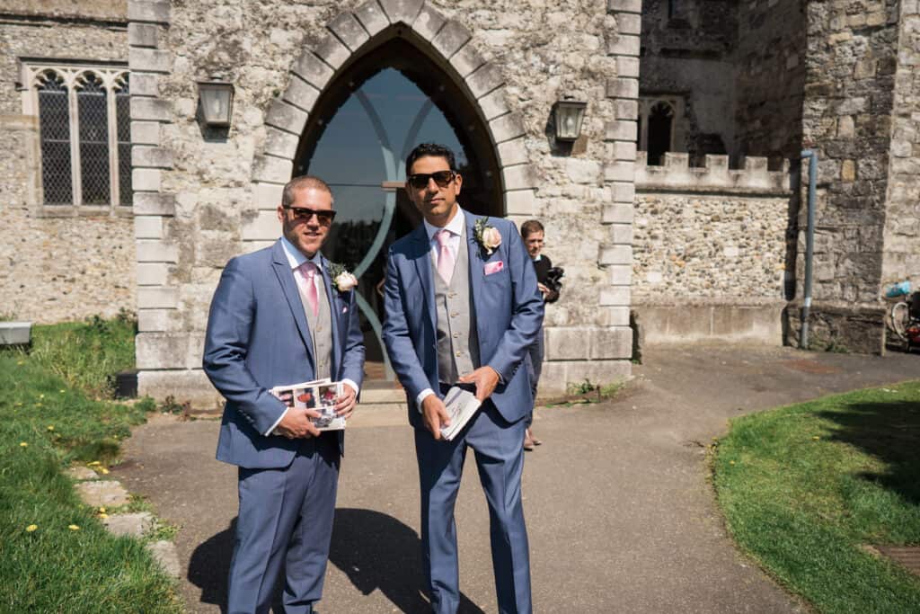 Groomsmen at St Gregory & St Martin Church Wedding in Wye