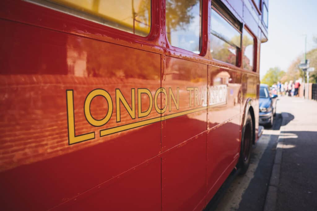 Big Red London Bus wedding