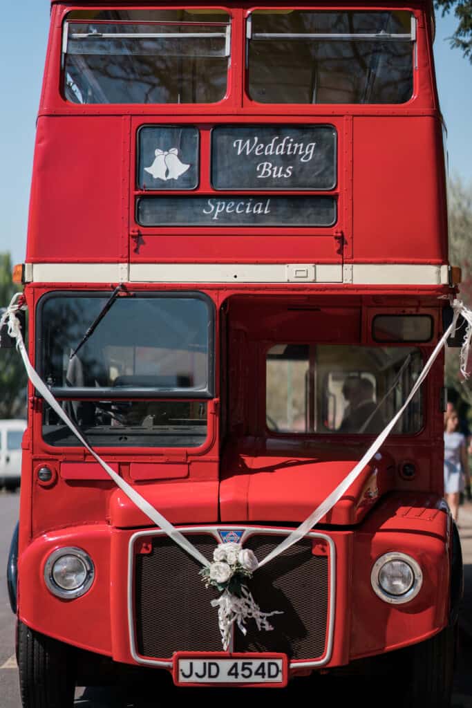 Big Red London Bus wedding