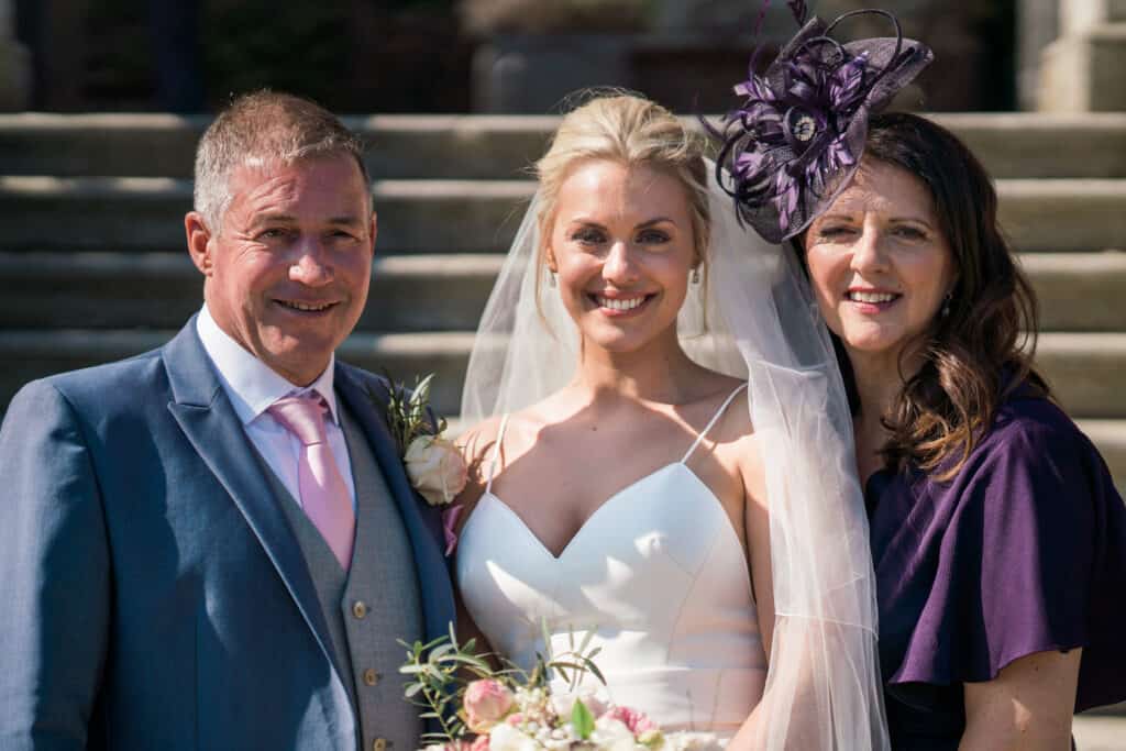 Formal photo of bride with her father