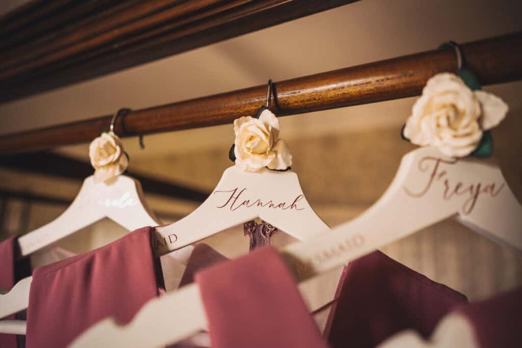 Personalised wedding hangers for bridesmaids