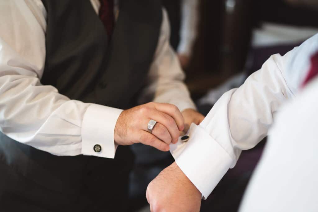Groom prep cufflink photograph
