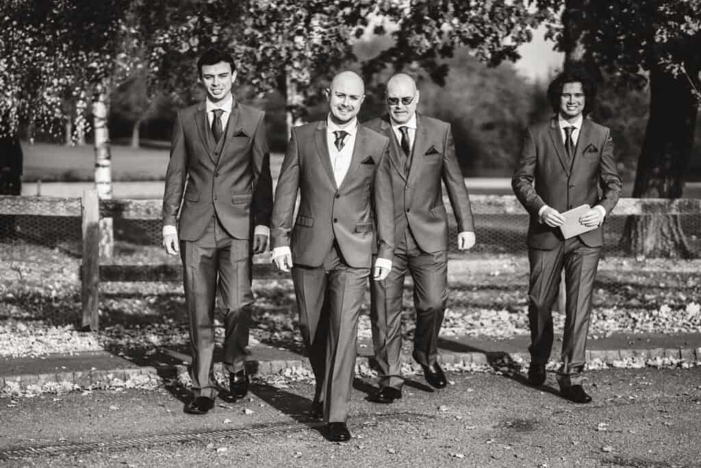Groom and groomsmen at Weald of Kent Wedding