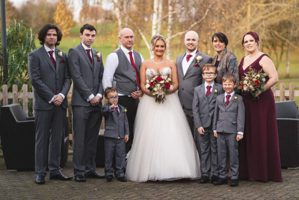 Group photography at Weald of Kent wedding