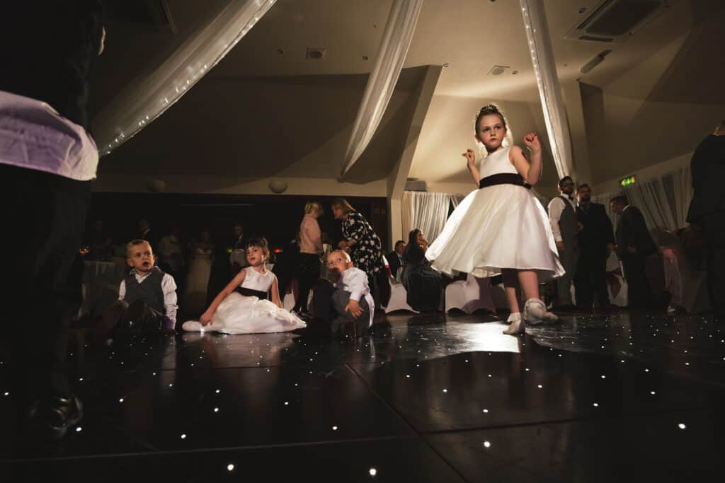 Kids dancing at Weald of Kent wedding