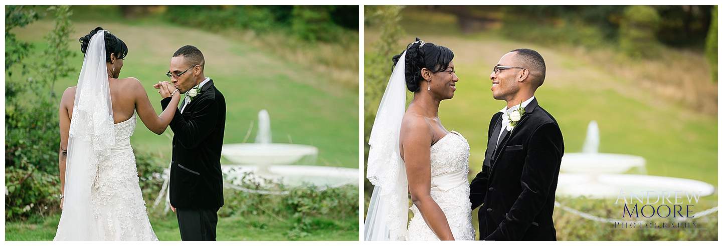 bride and groom at addington palace