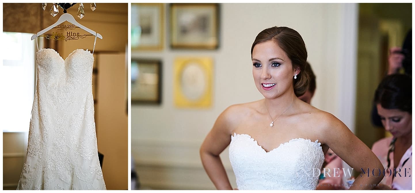 bride getting into dress at four season hotel 