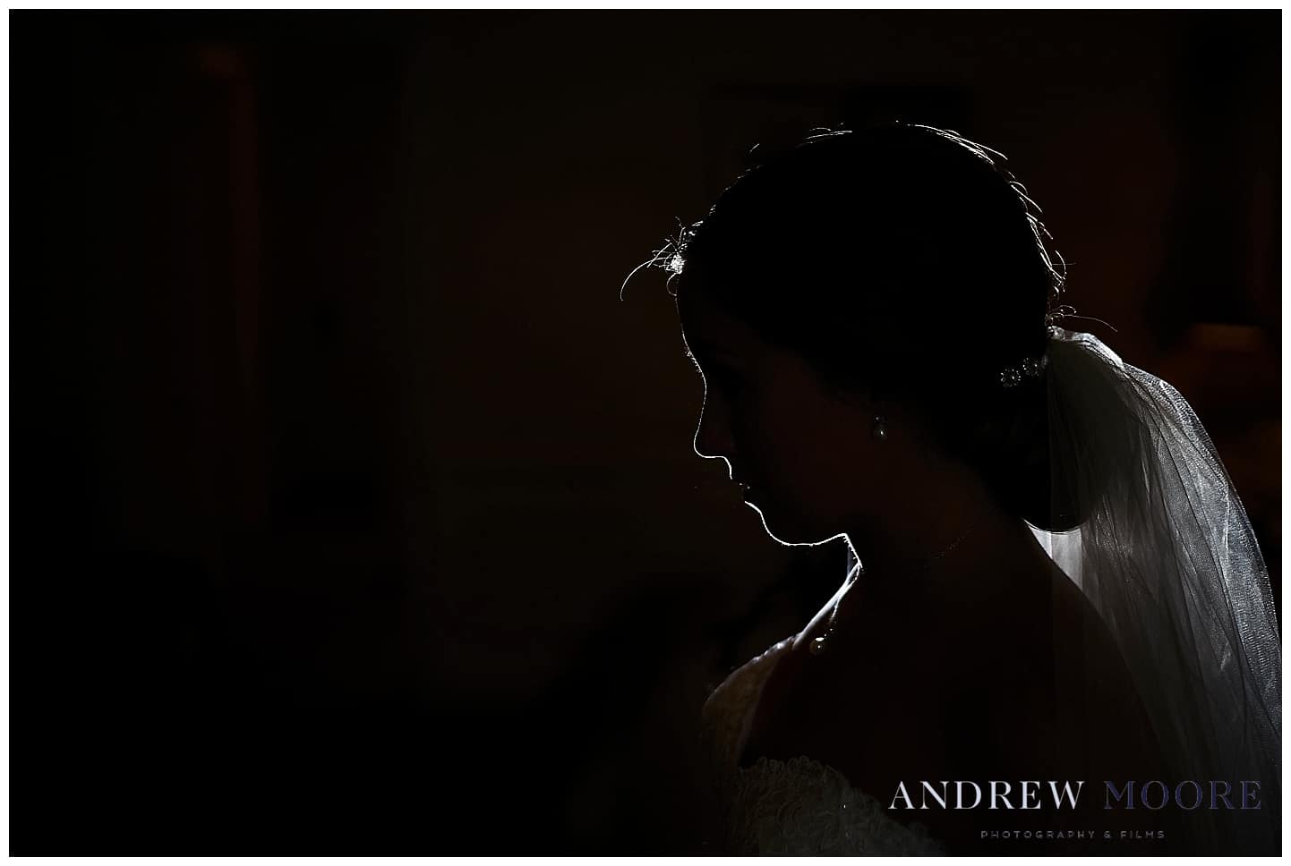 rim light on bride silhouette before wedding epic photo