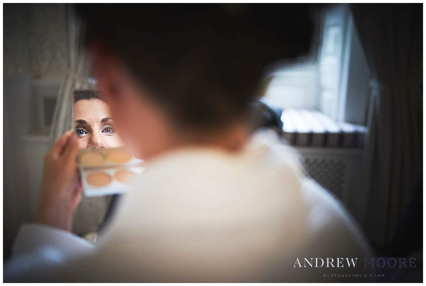 Bride gets ready at moor park wedding venue