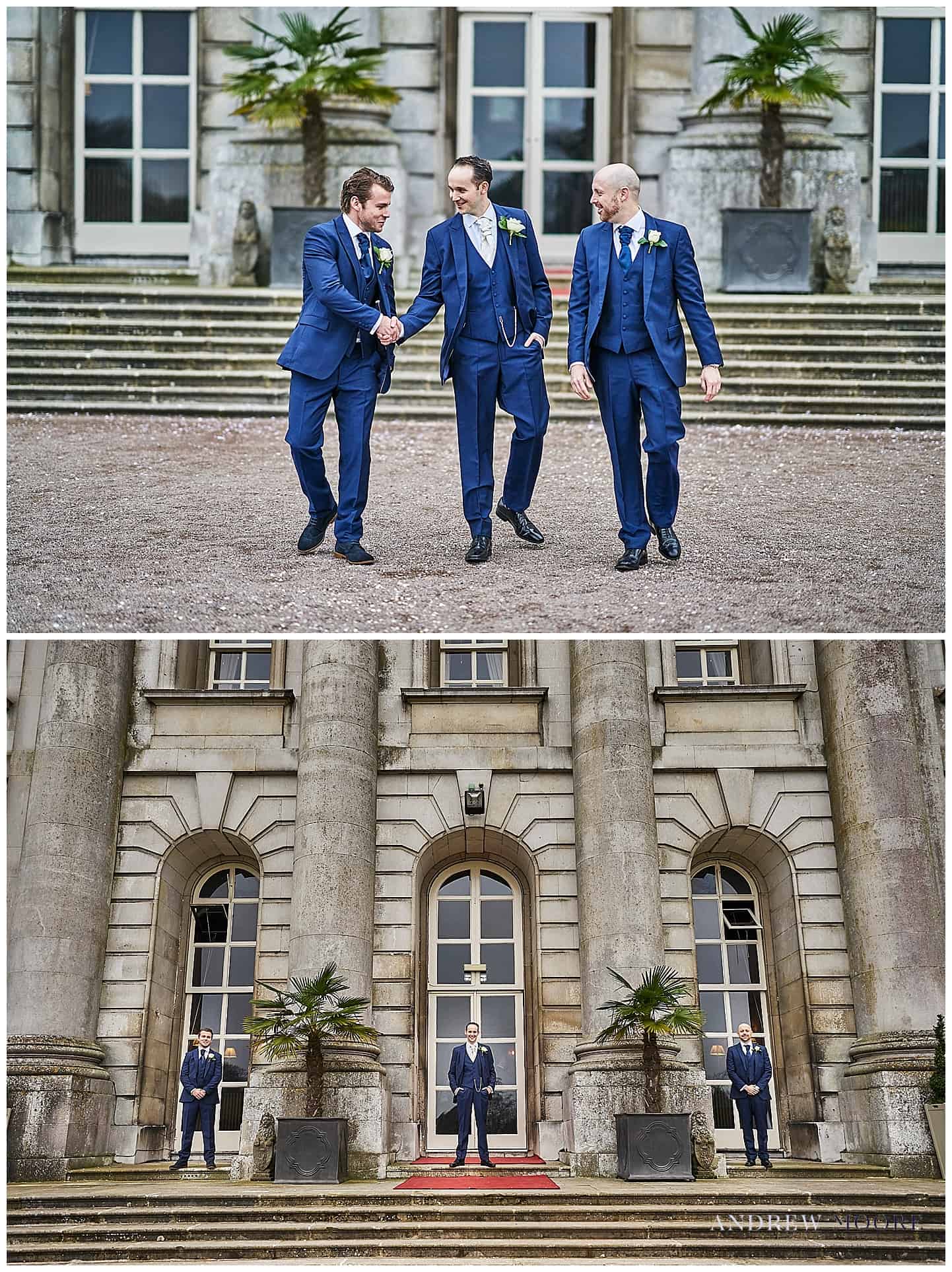 groomsmen at wedding at moor park wedding venue