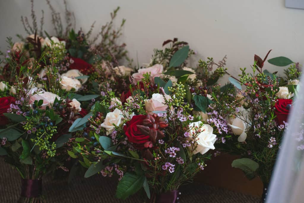 Wedding bouquet of roses photography